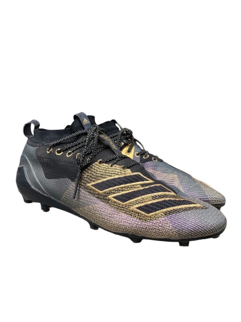 Adidas Adizero 8.0 Black Gold Metallic Football Cleats Men’s size 13